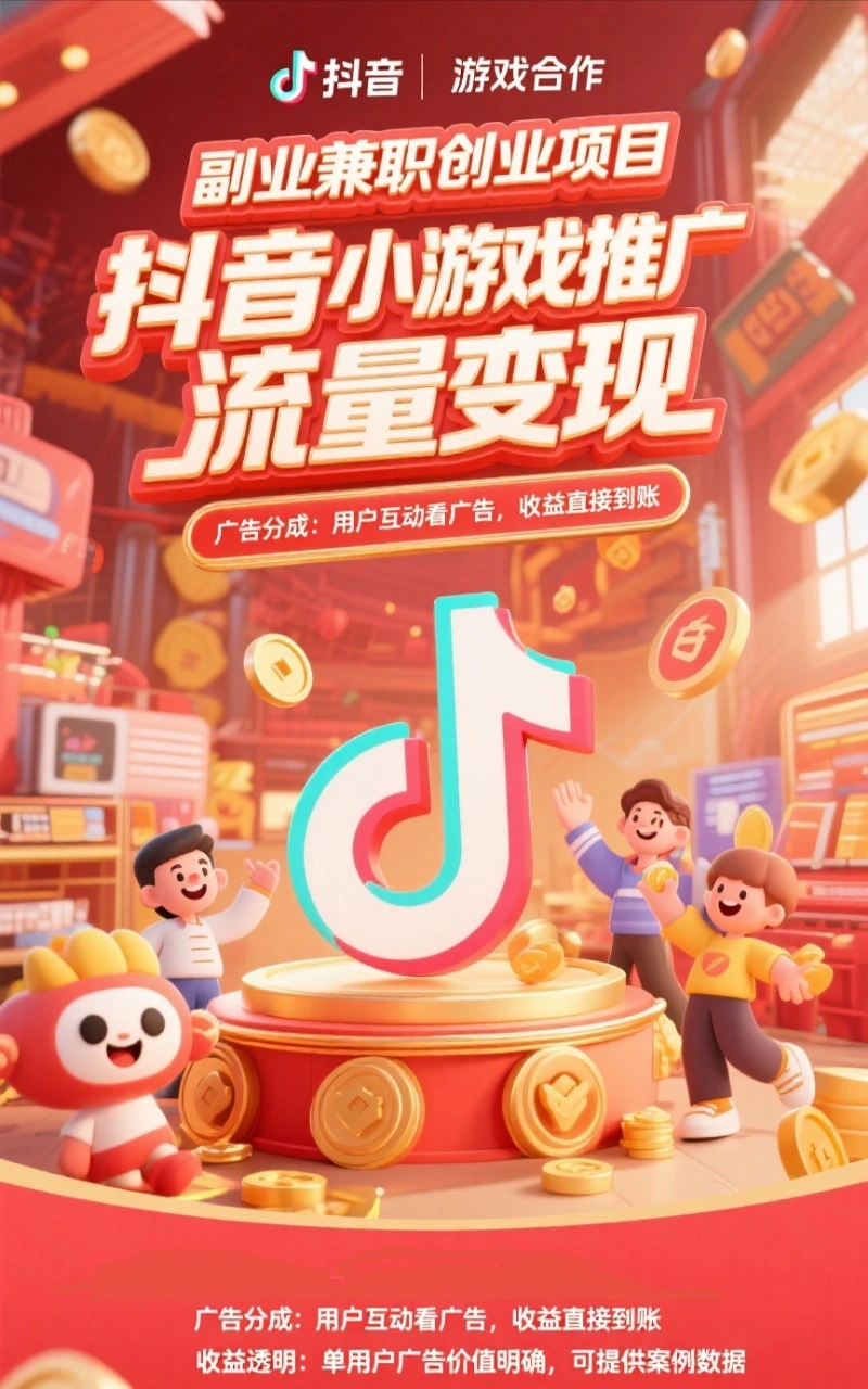 樊先生找合伙人抖音小游戏看广项目,官方每月两次结算