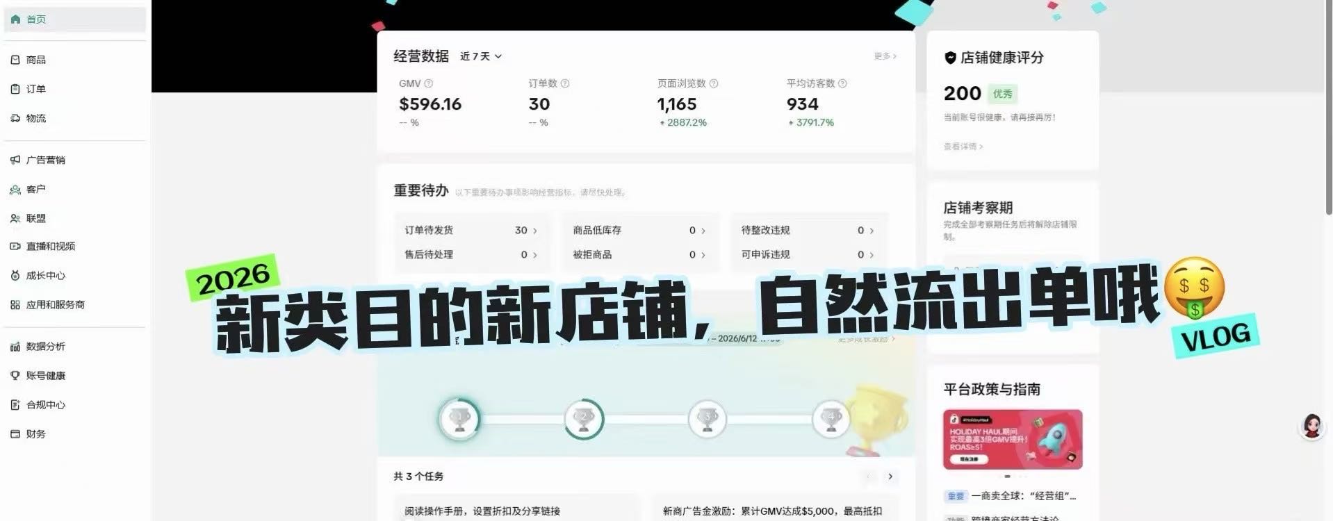闫先生找合伙人海外带货运营，tiktok教学，分成模式，不收学费