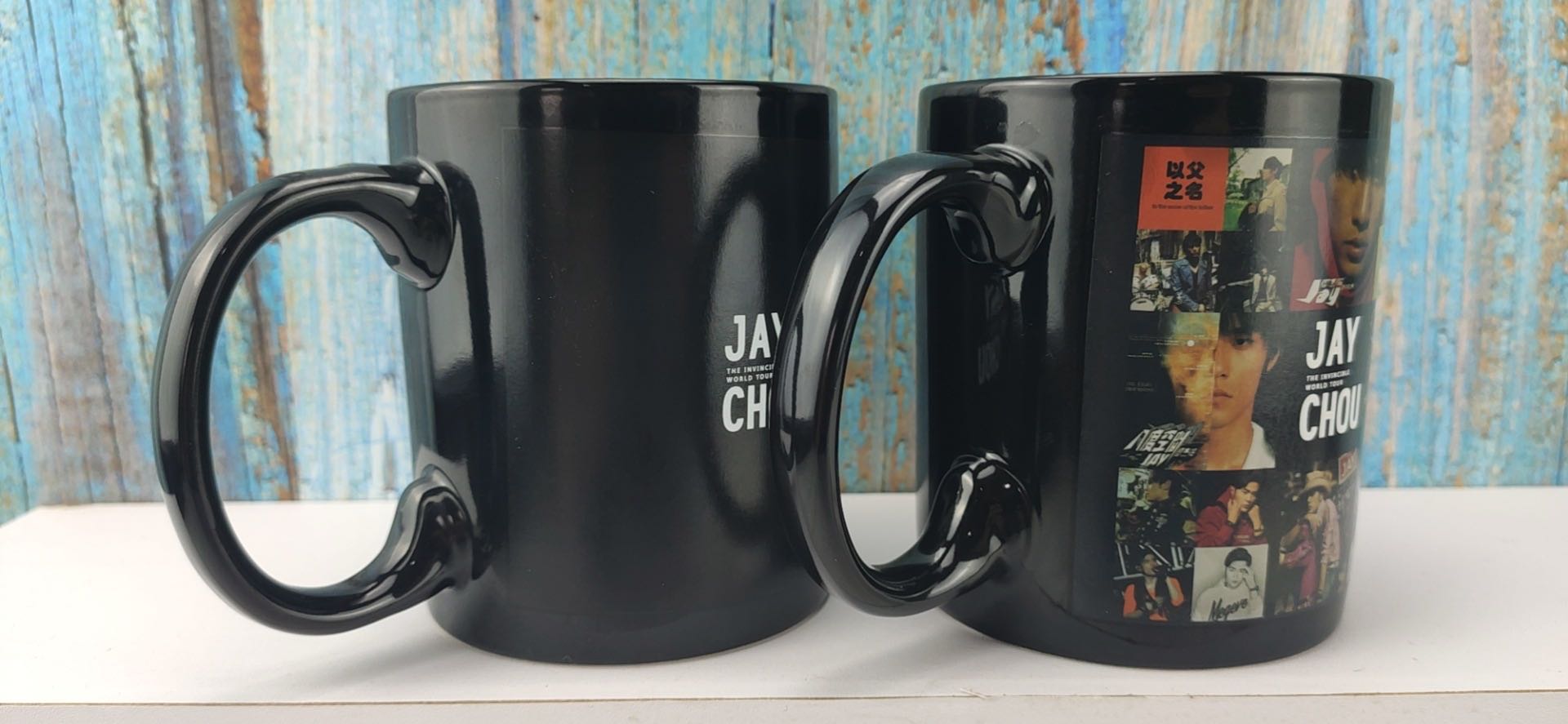 苏先生提供JAY周杰伦魔法变色杯*丝周边专辑照片加热变色陶瓷马克杯