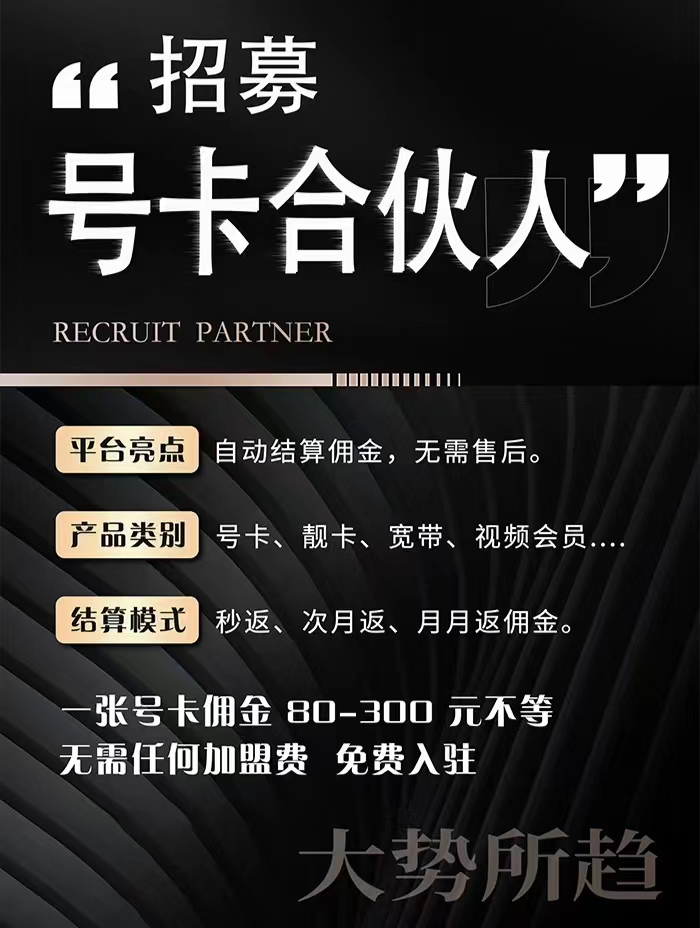 陈女士地推项目四大运营商电卡，一手价格置顶，独立后台，招各种推广渠道