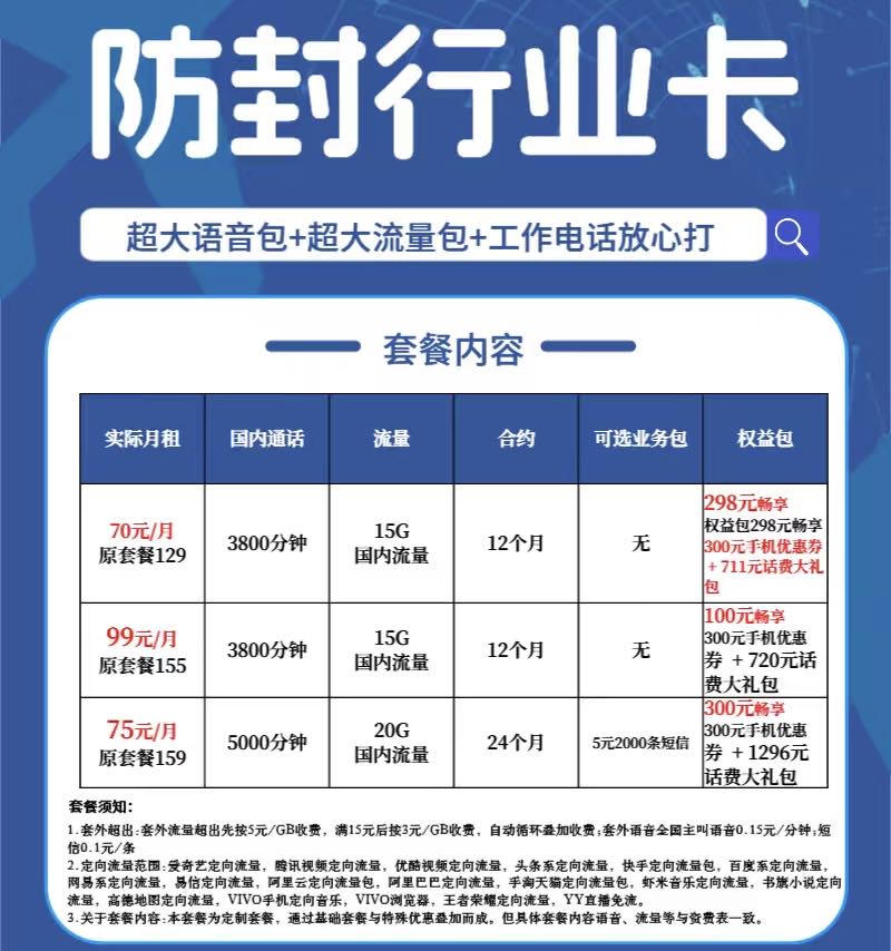 张先生其他供需移动防封行业卡