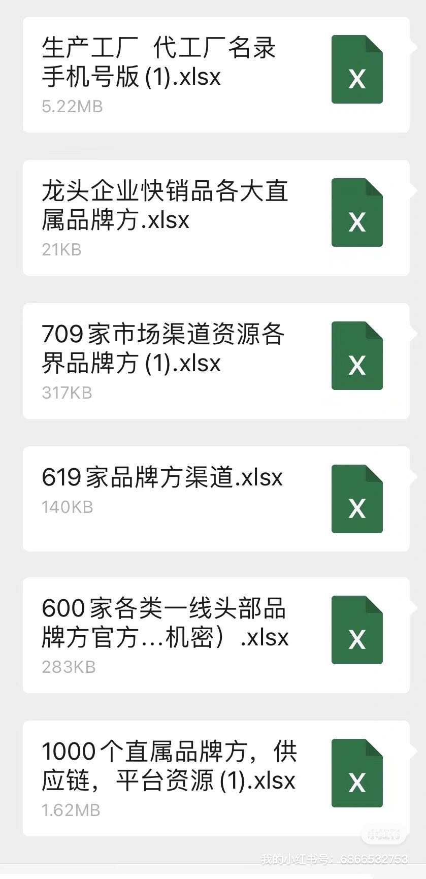 郭振彬品牌货源有偿提供品牌方资源和全国各地2万工厂参展商名录及外贸采购客户9.9/份