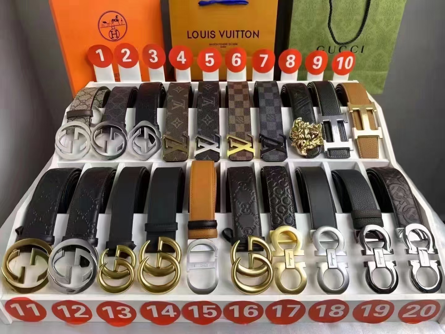 靳国双品牌货源各种牌牌皮带，你要的牌牌都有