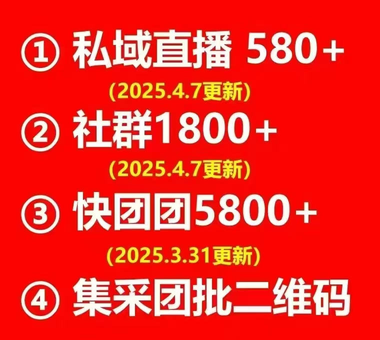 周先生提供全网私域直播和社群团购带联系方式资料，长期更新+对接咨询服务