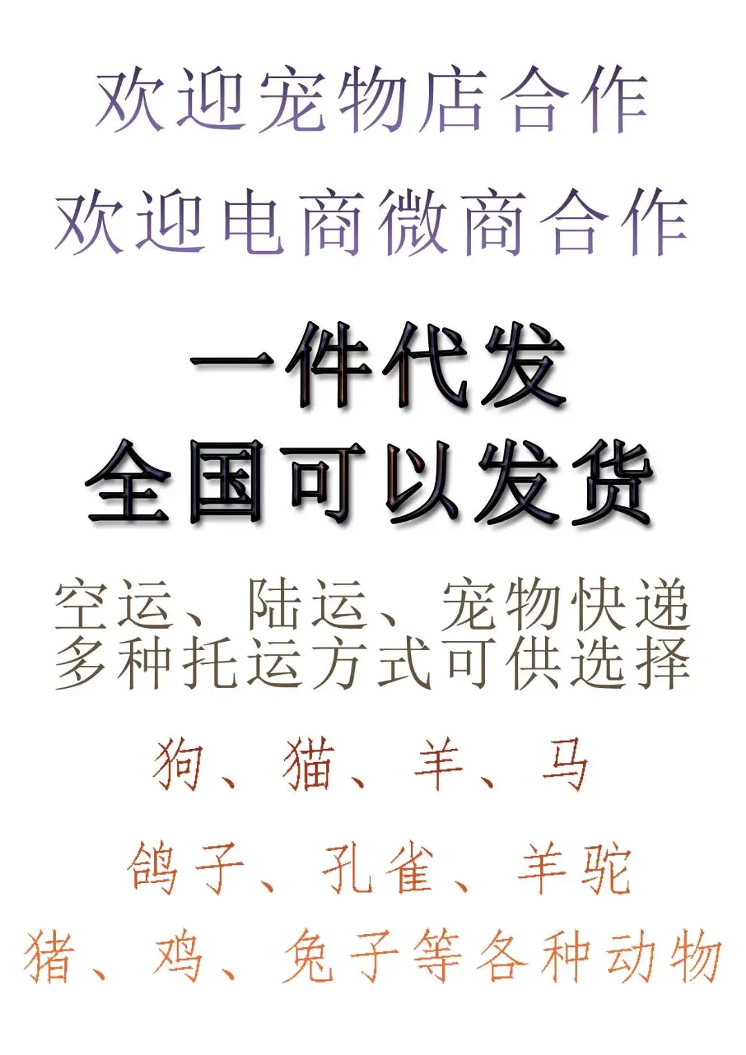 周女士品牌货源提供宠物资源,寻合作,寻代理