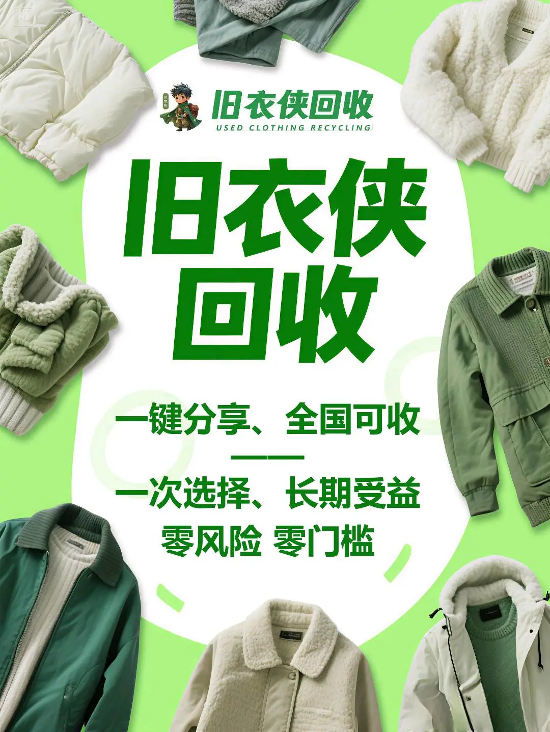 王女士全国旧衣回收 一部手机推广小程序