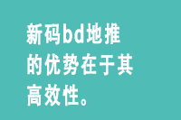 新码bd地推的优势在于其高效性。