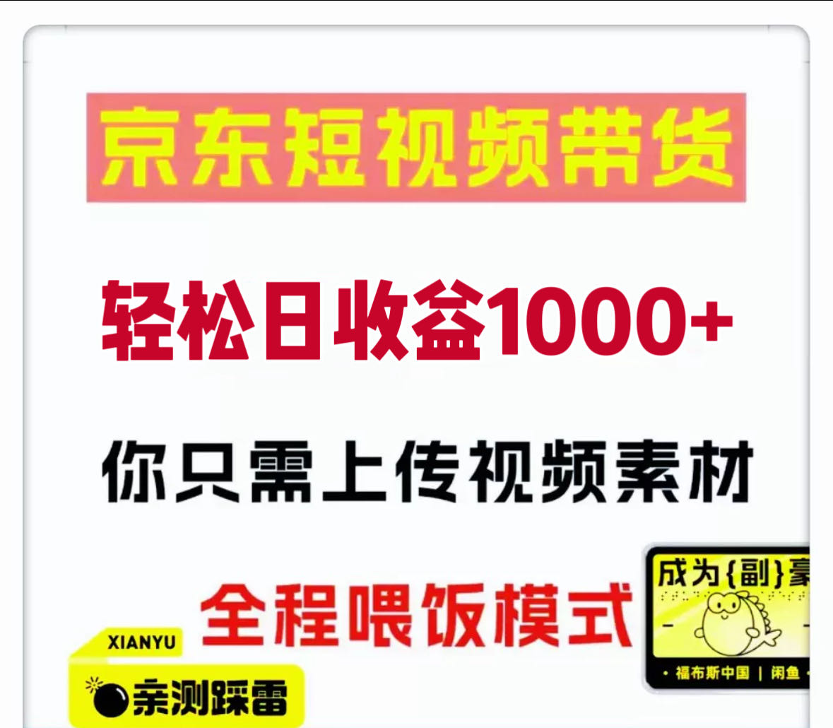 陈成其他供需京东短视频带货，代运营新模式，月稳定*