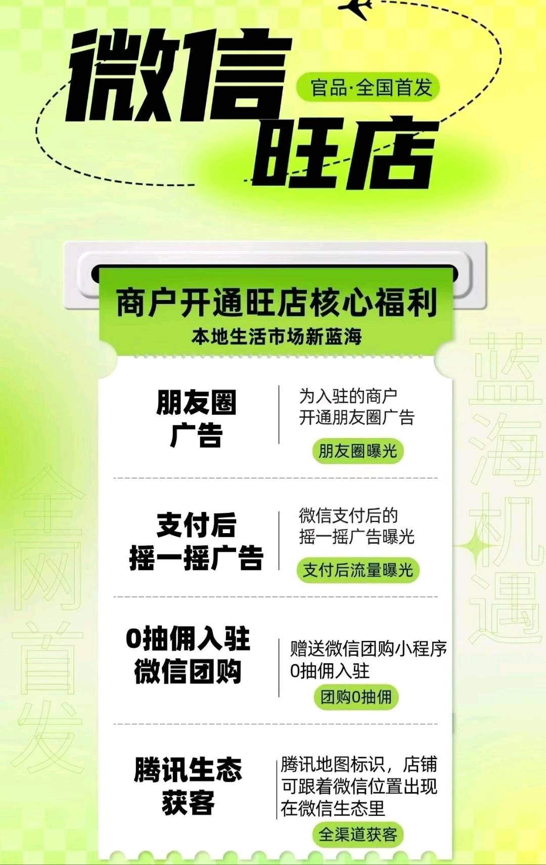 候先生找合伙人26本地生活新机遇,华为元服务—腾讯旺店—商家一码通—高德团购