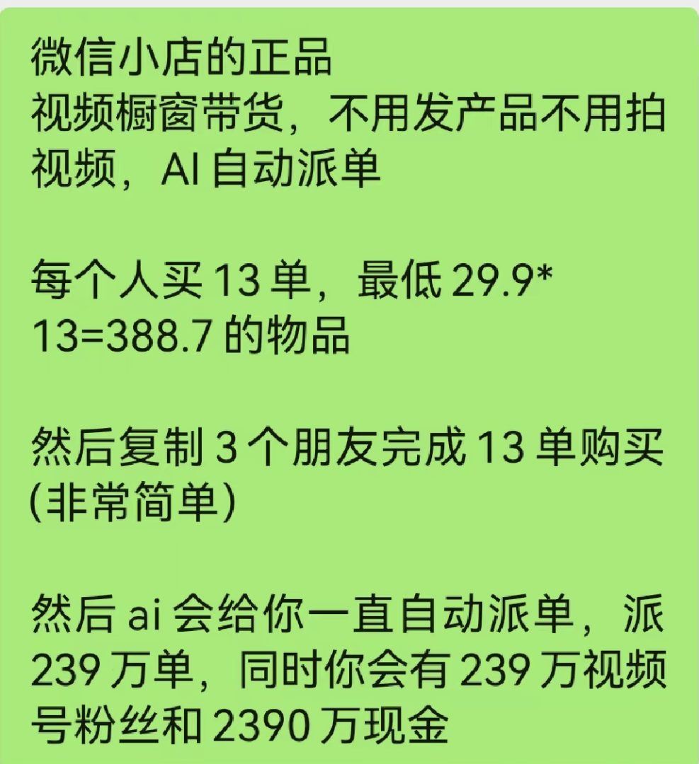 付发猛找合伙人AI自动派单 视频号橱窗带货 *
