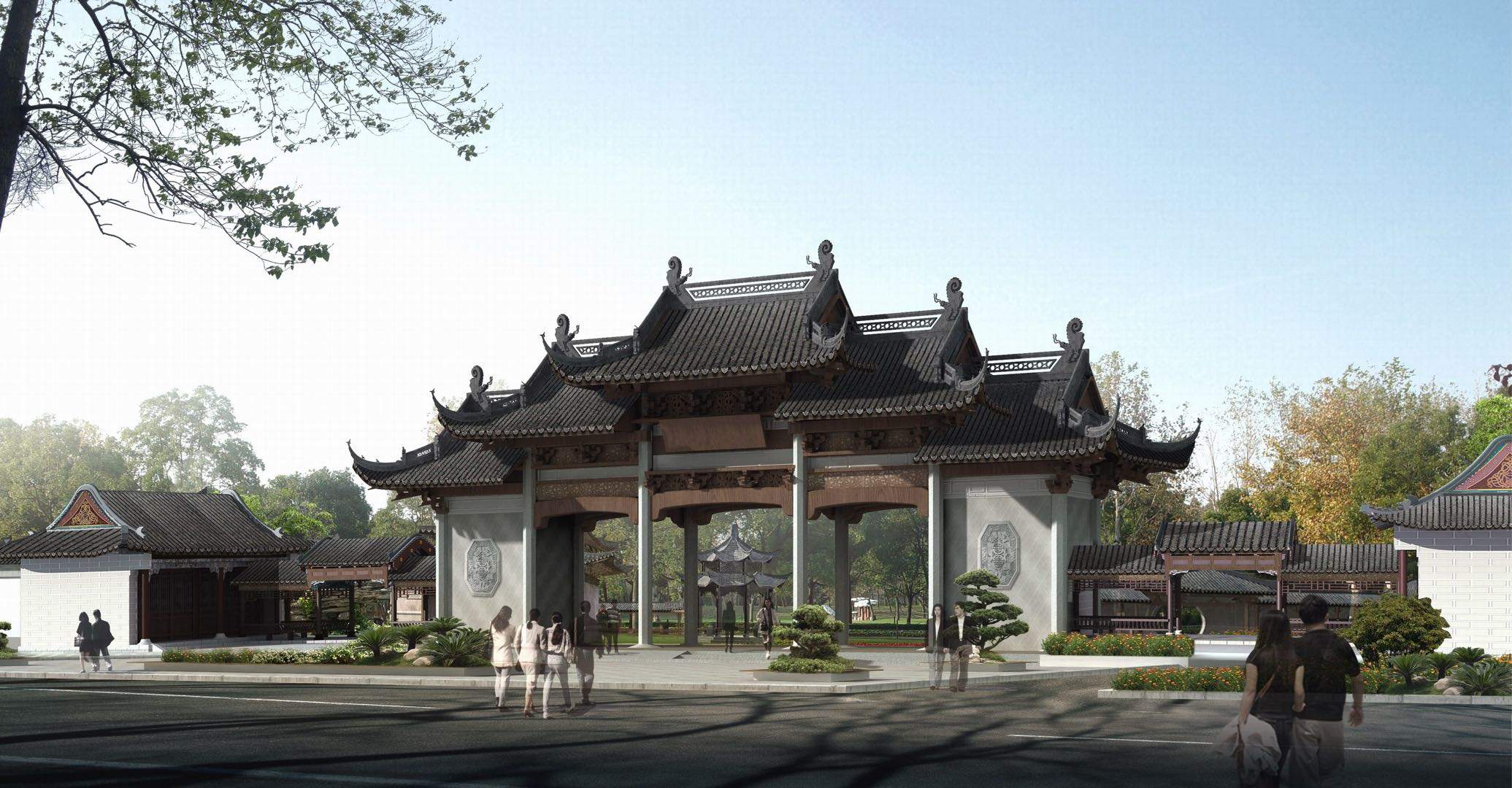 余长春仿古建筑设计公司 项目策划方案编制 祠堂 廊亭 道观效果图以及施工图