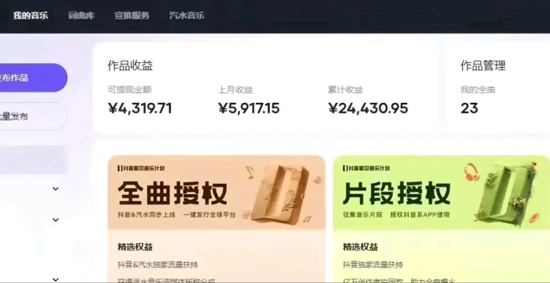 唐先生其他供需抖音汽水音乐人项目