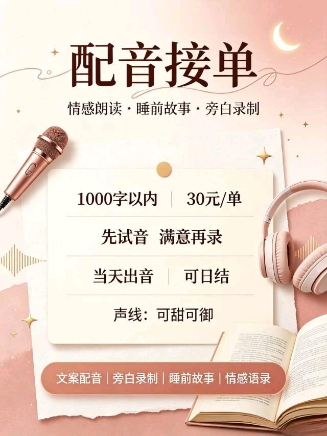 王鑫蕊乙方信息短视频/口播/旁白配音文案，可御可甜双声线，当天出音