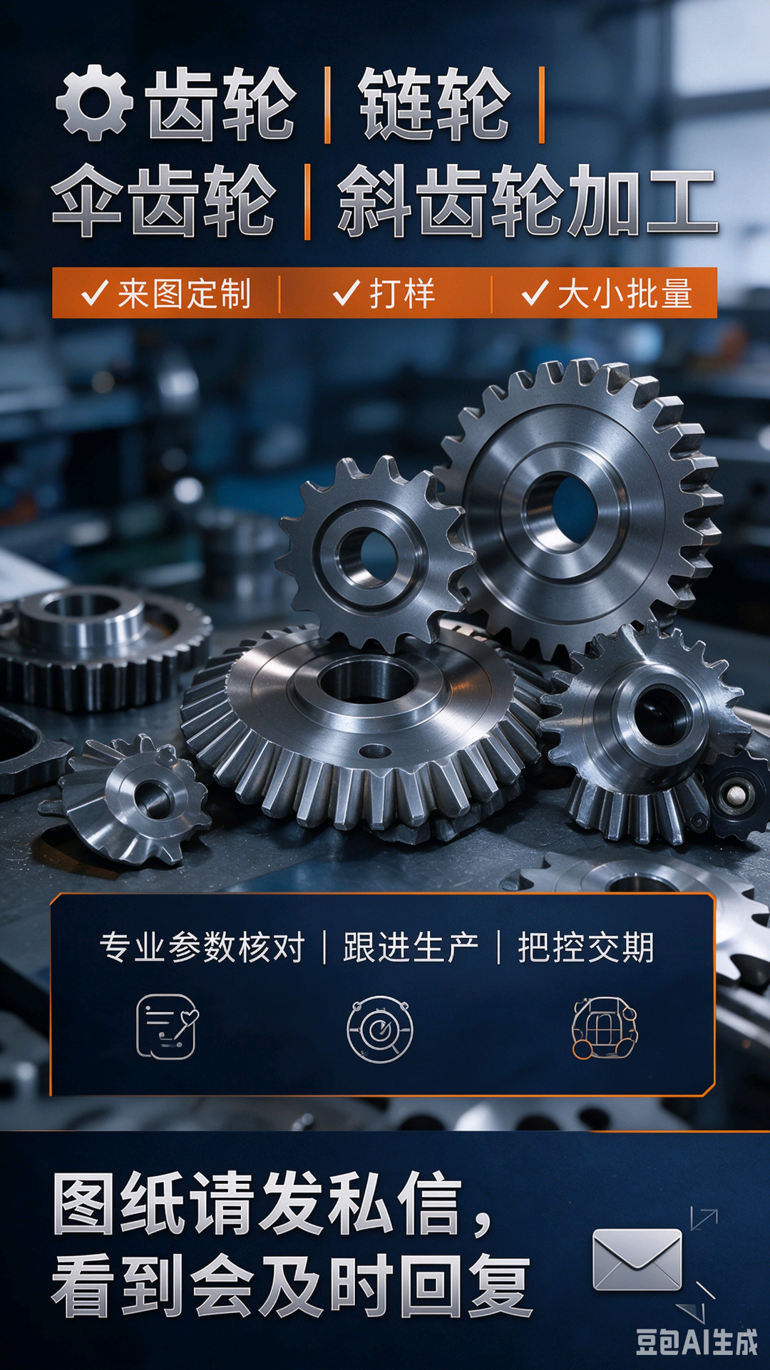 王明月品牌货源主营：直齿轮、斜齿轮、伞齿轮、链轮、非标齿轮加工 服务：图纸报价