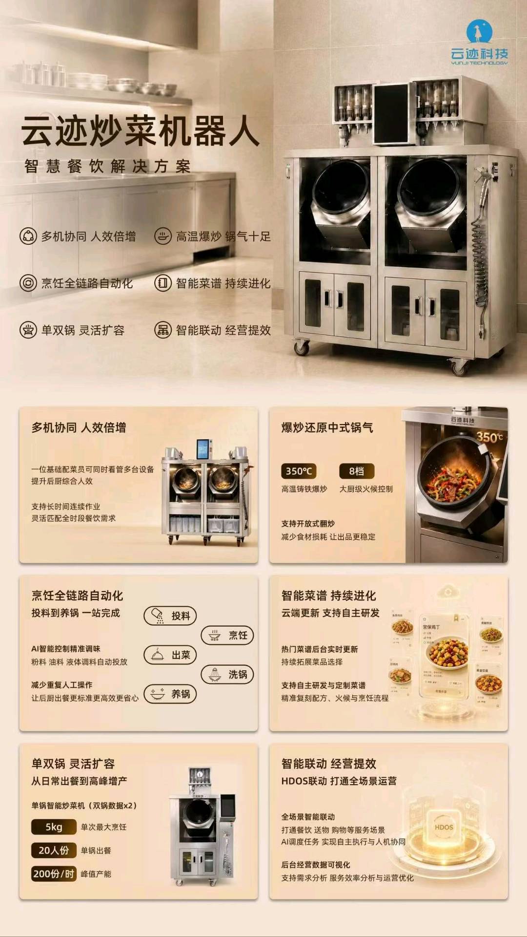 韩先生品牌货源云迹科技-智能炒菜机 送物机器人