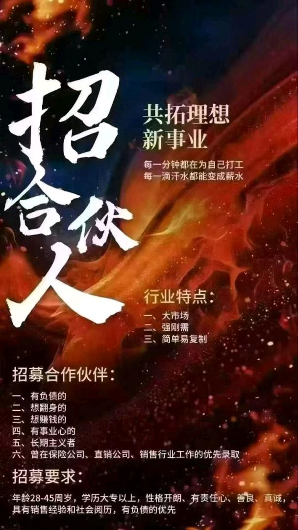 蒋先生地推项目数字化收款设备招募合伙人团队长