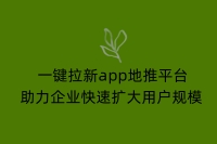 一键拉新app地推平台  助力企业快速扩大用户规模