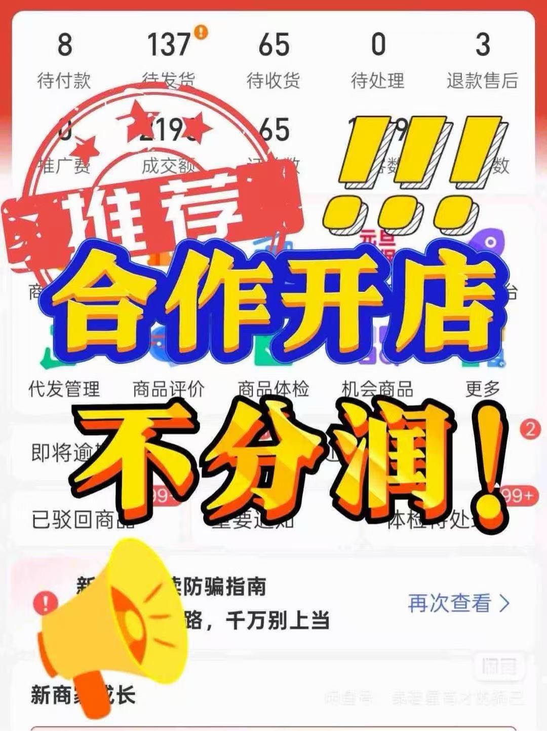 刘梦雨找合伙人拼多多无货源手把手开店