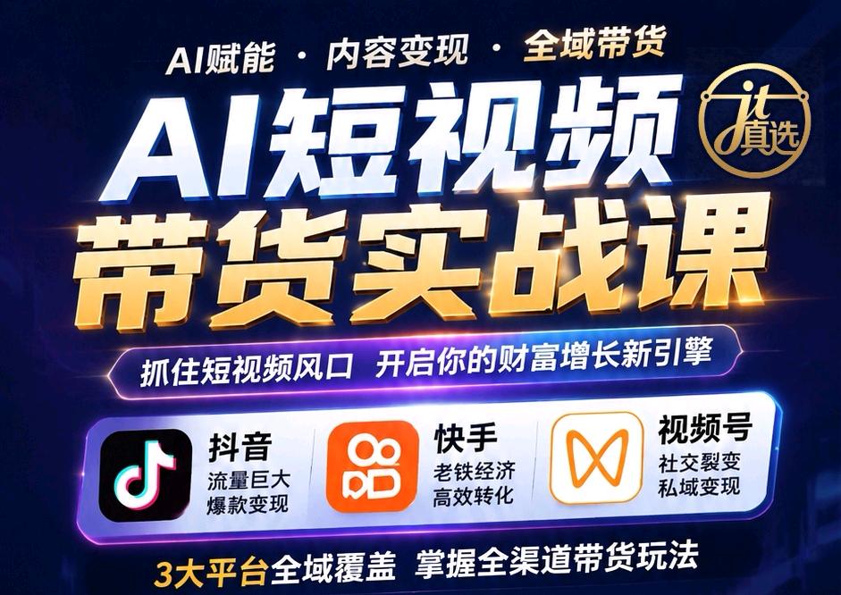 岑先生找合伙人AI短视频带货,抖音,快手和视频号全域电商998