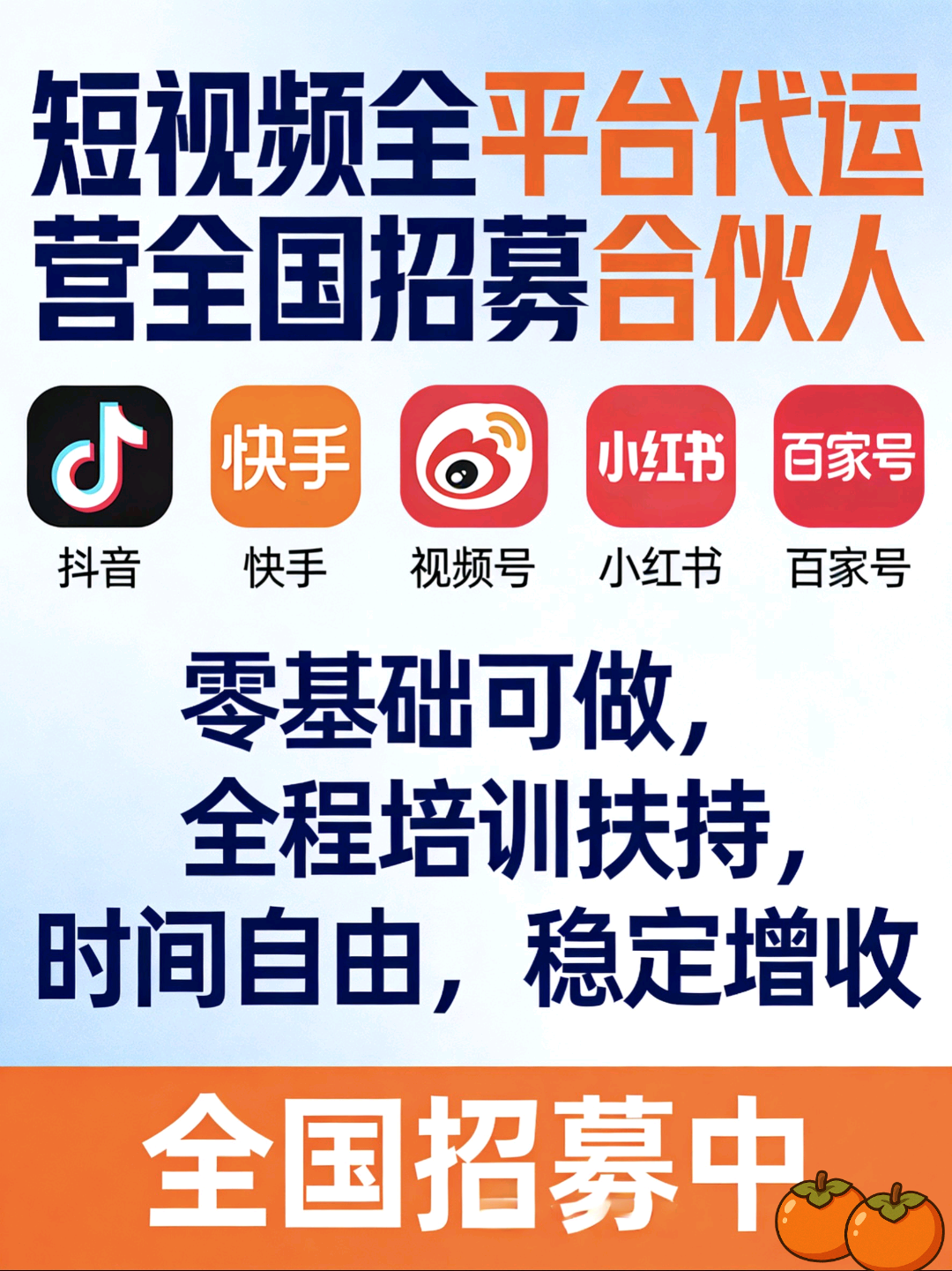 苏先生找合伙人短视频全平台，抖音、快手、视频号等，代运营项目 · 合伙人招募！