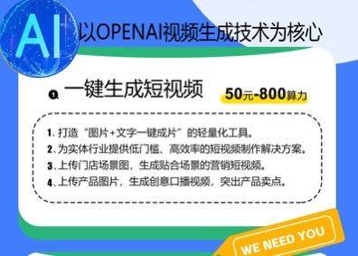 蔡磊找合伙人帮助实体门店一键生成短视频的创业项目