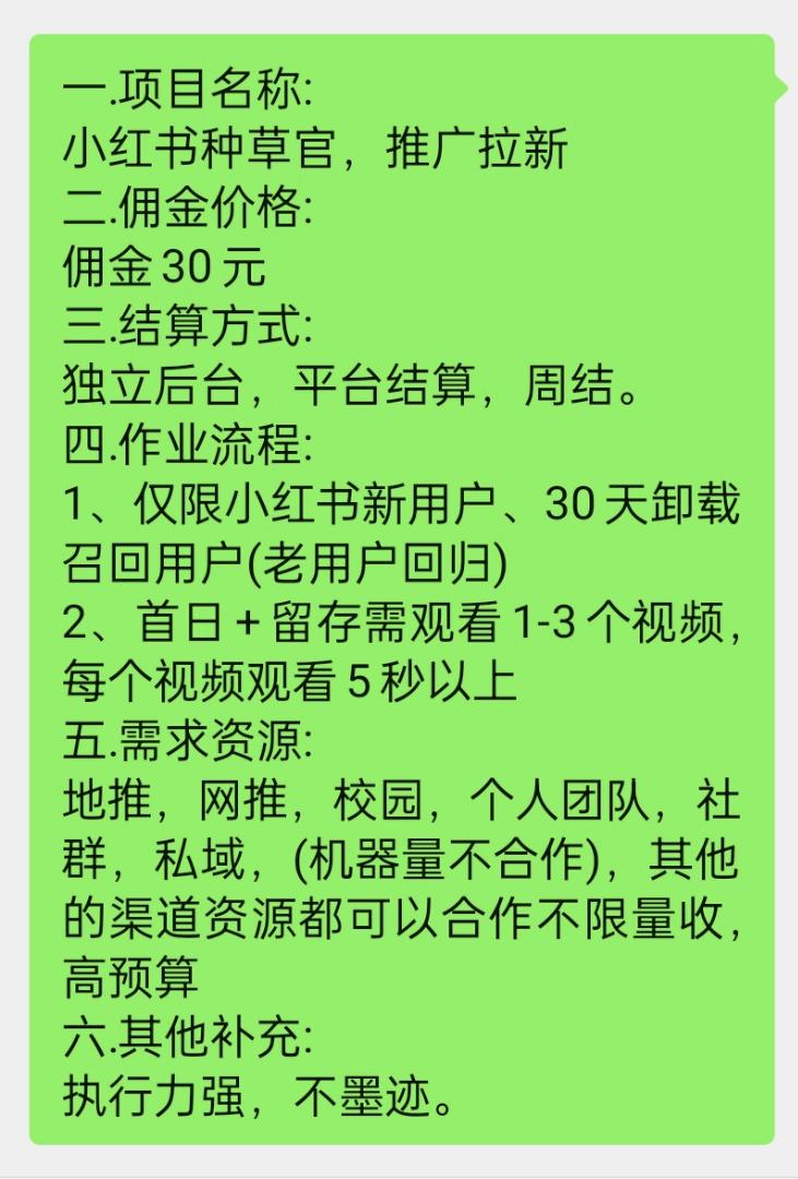 李先生地推项目
