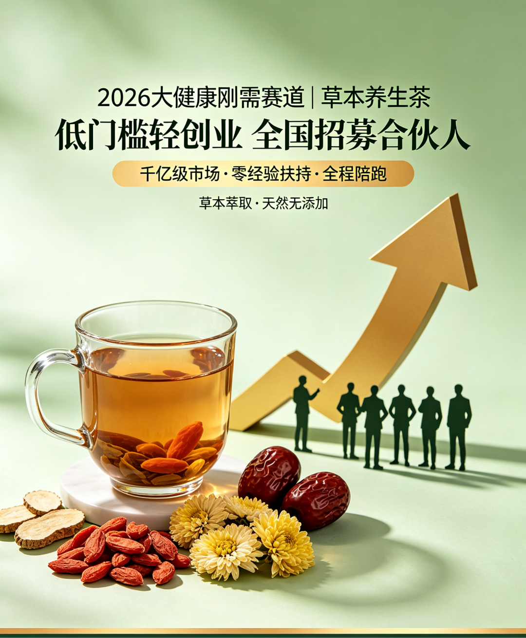 陈先生找合伙人26年大健康赛道 草本养生茶 低门槛轻创业 全国招募合伙人