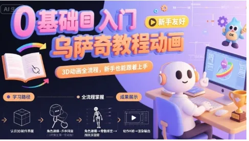 黄承敏其他供需0基础入门乌萨奇教程动画,3D动画全流程,新手也能跟着上手
