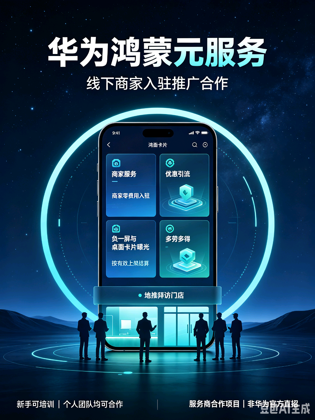 李义和地推项目华为鸿蒙元服务商家入驻地推,招募线下推广人员