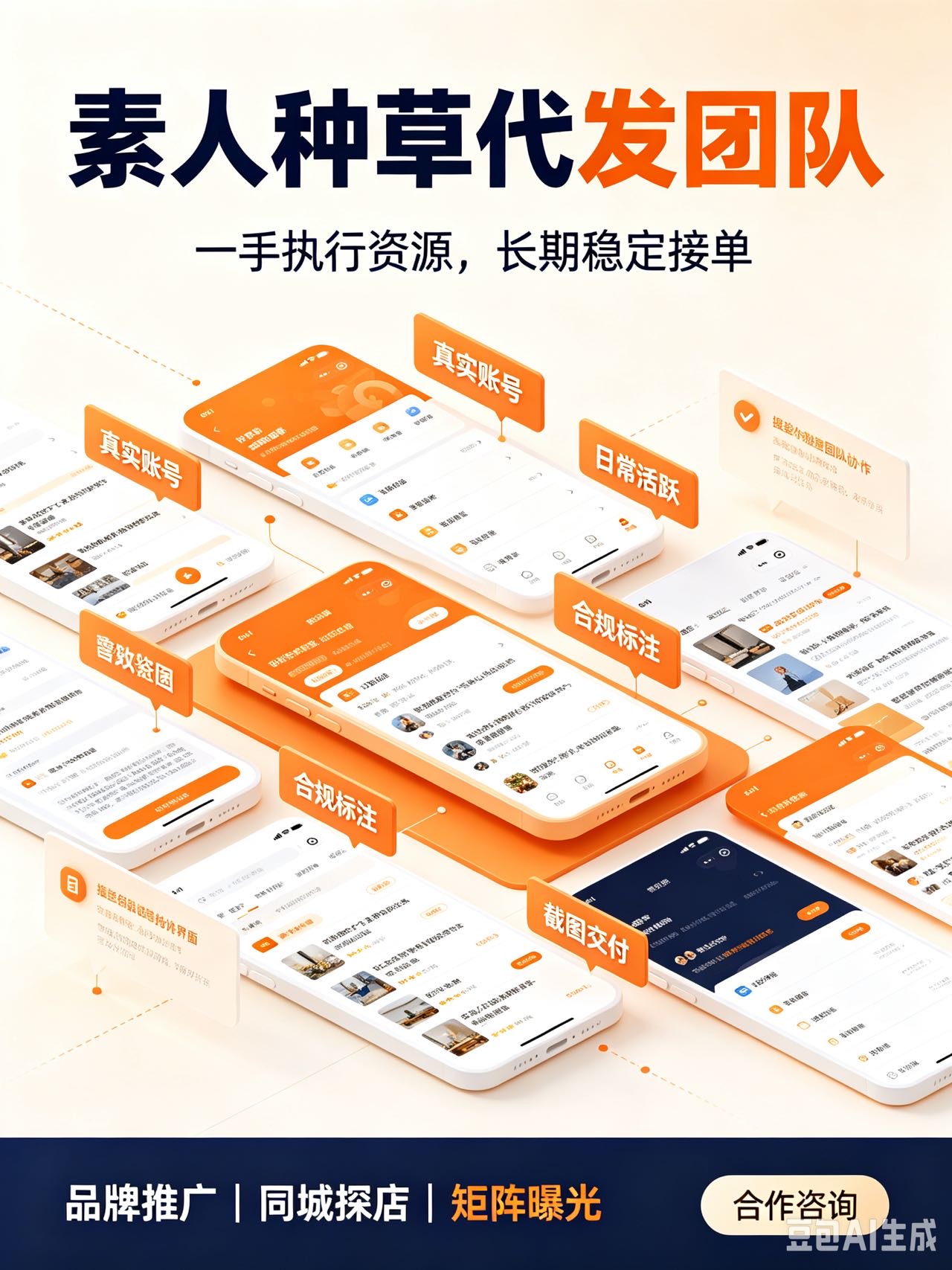 刘威威推广团队全平台素人种草代发团队|小红书抖音快手视频号|真人账号合规出稿