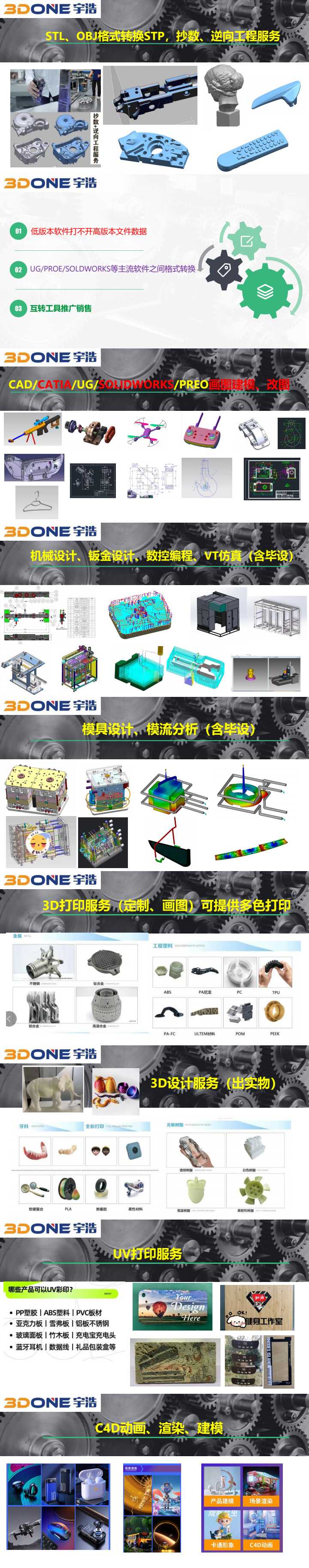 汪文浩乙方信息建模、格式转换、画图改图、3D打印UV打印、C4D、毕设、详情请看长图