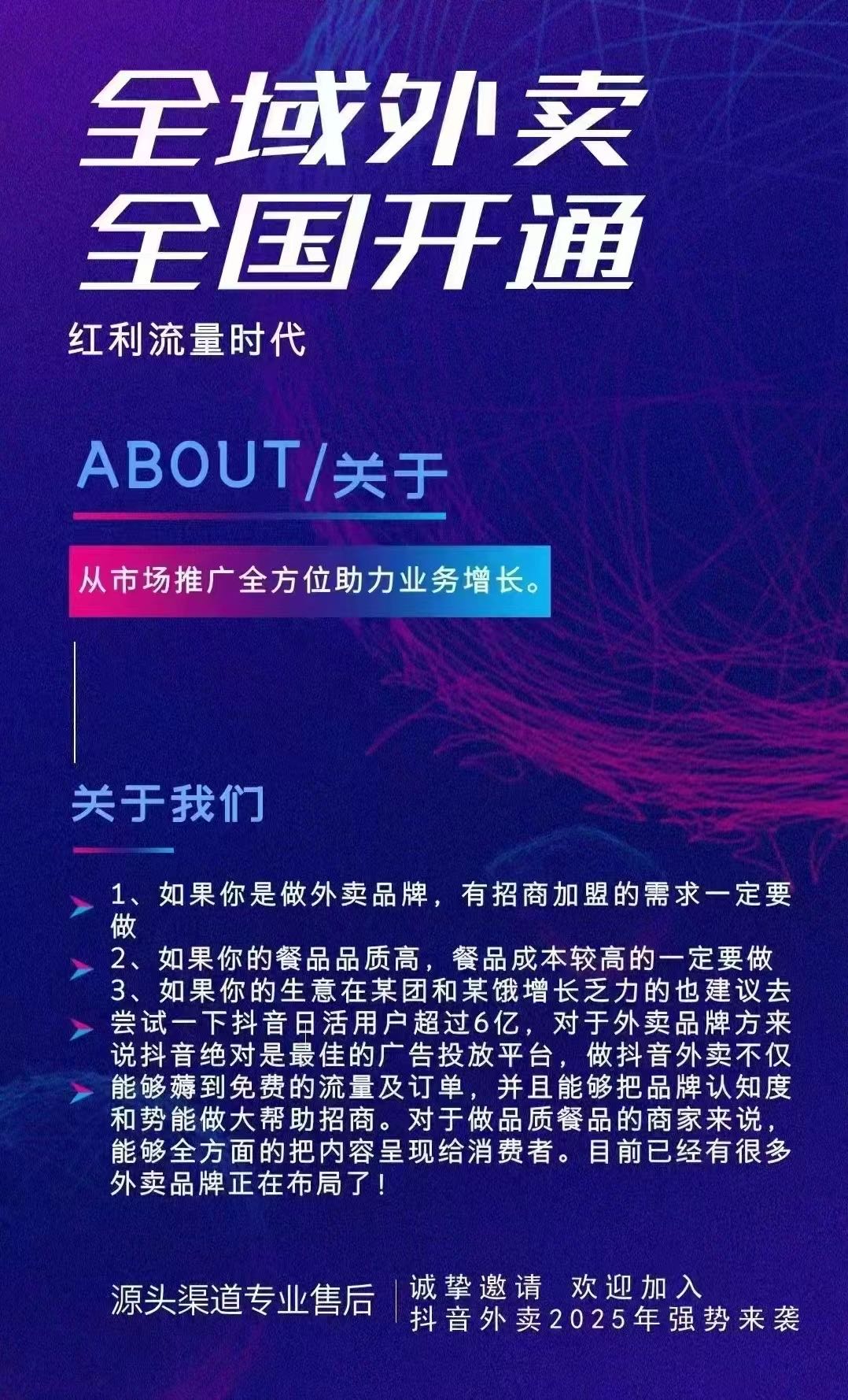 江女士找合伙人抖音外卖招募人员