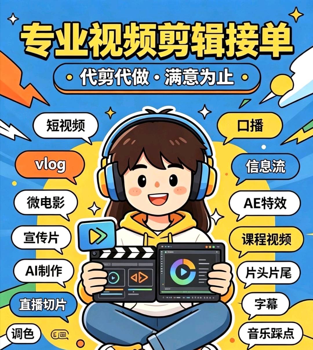 王先生乙方信息承接视频剪辑 照片修图 寻求客户，不是招聘