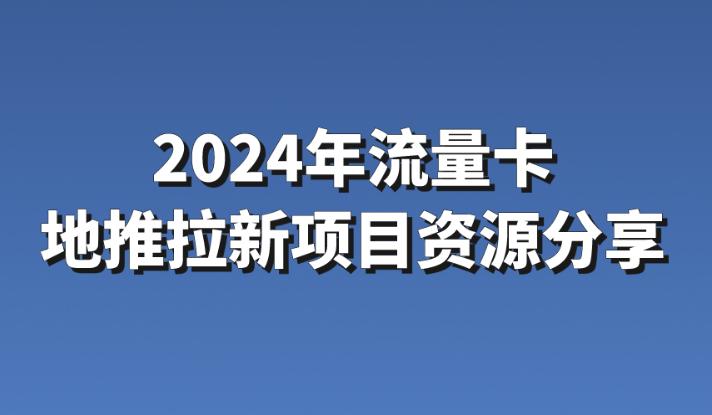 2024年流量卡地推拉新项目资源分享