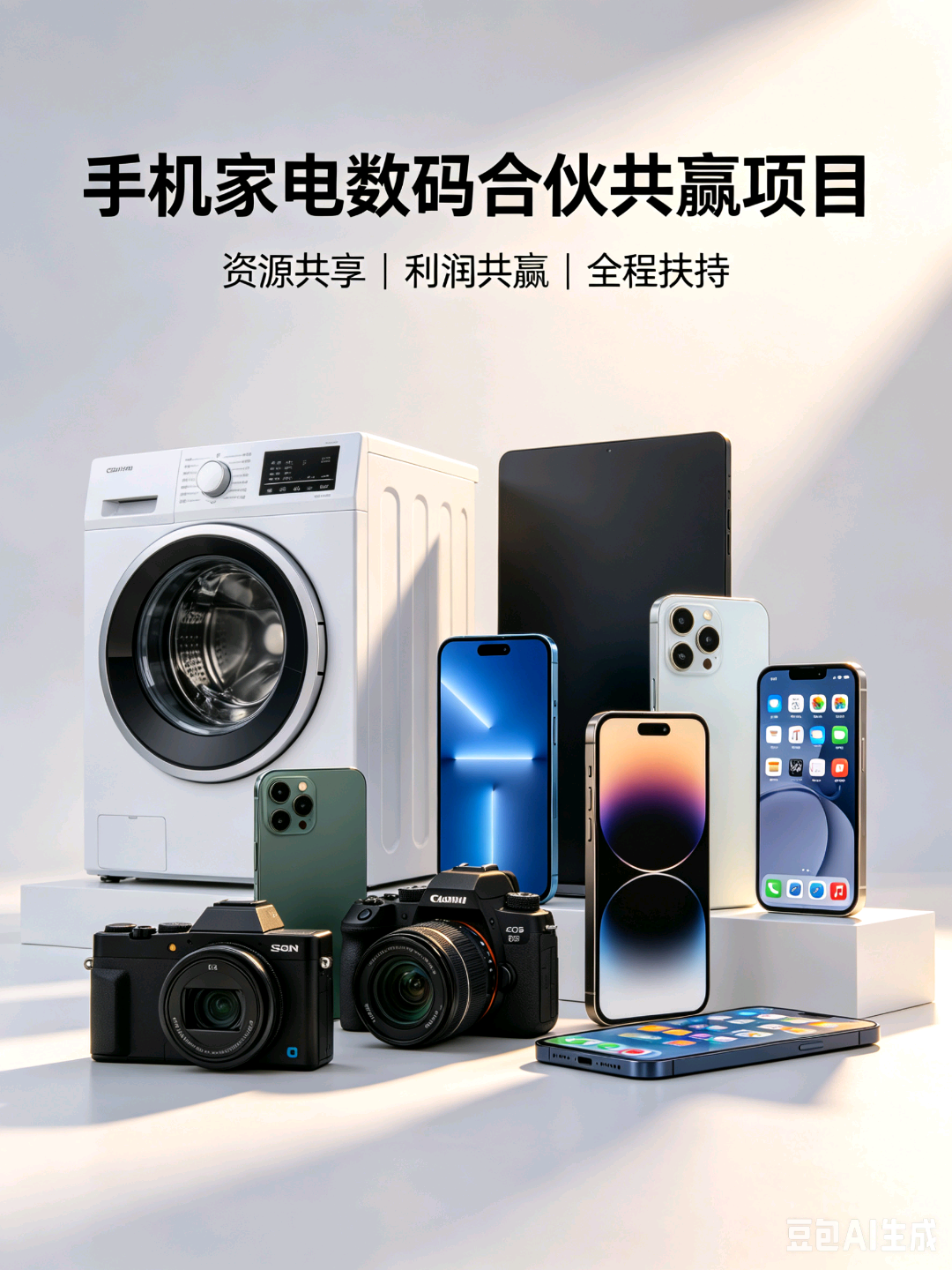 王华桥找合伙人主营手机、数码3C、家用大小家电全品类业务，现招募志同道合合伙人，资源