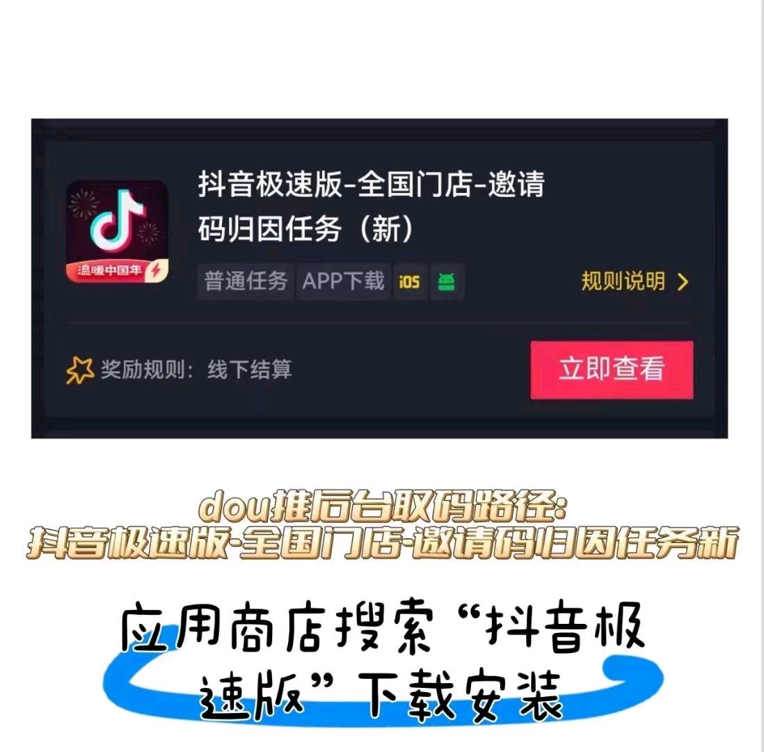 徐先生地推项目抖音极速版门店码收量