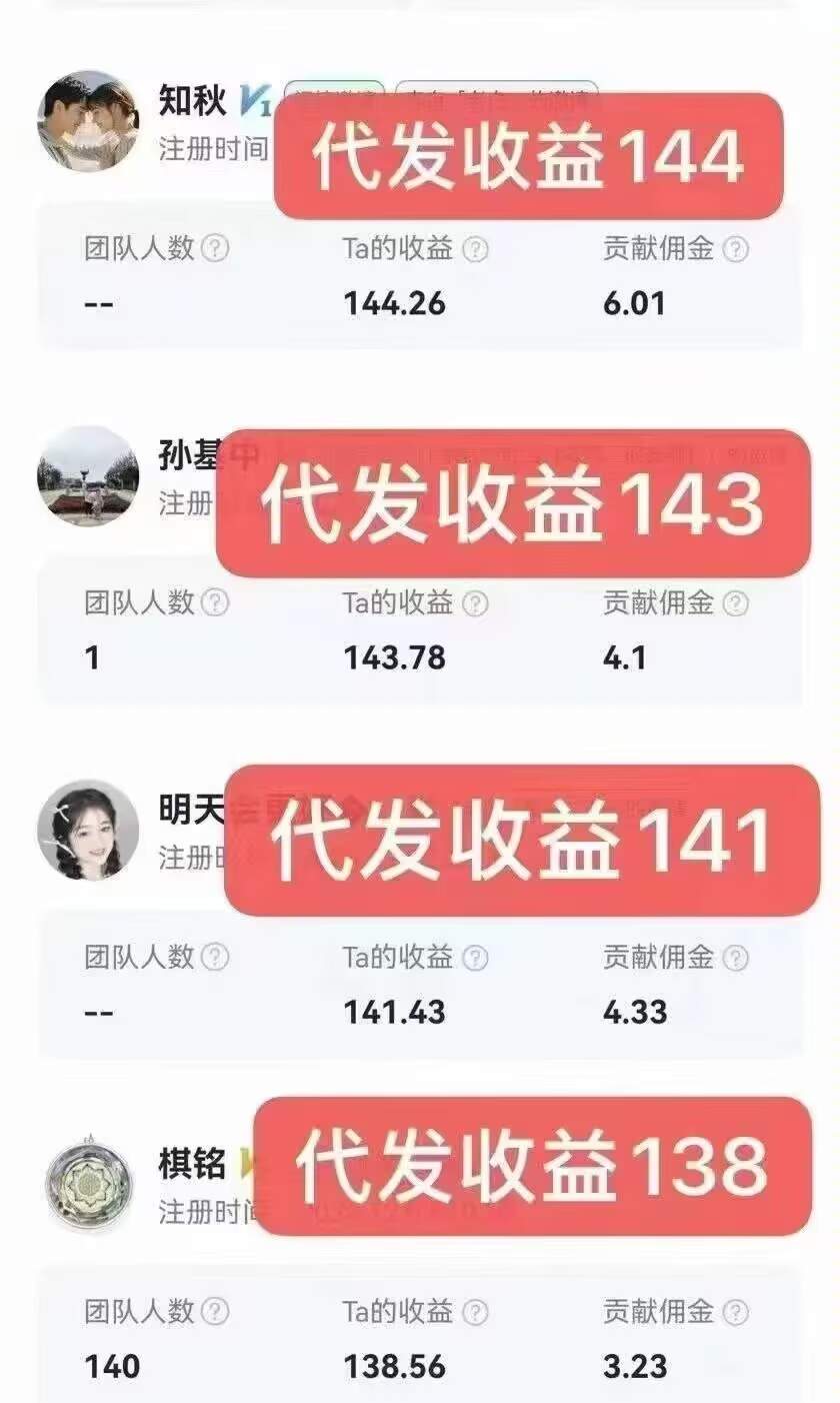 仲先生找合伙人抖推猫项目，个人，管道收益，日结，诚邀优质团队长  