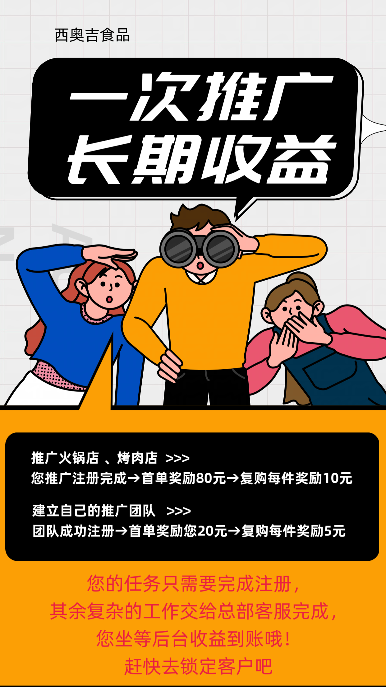 范正波地推项目推广火锅店烤肉店注册小程序，首单得80元，复购每件10元，持续收益