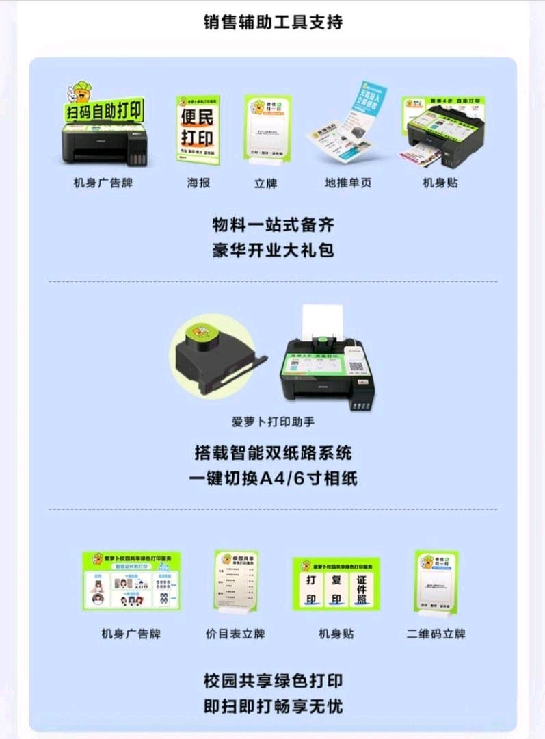 于先生地推项目爱萝卜便民自助打印免费投放项目