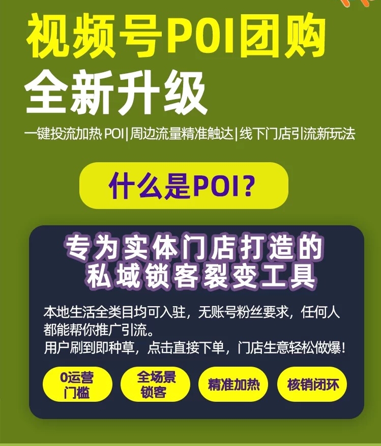 秦先生找合伙人如果你错过了某团、也错过某音团购,这次千万别再错过!一手微信poi团购