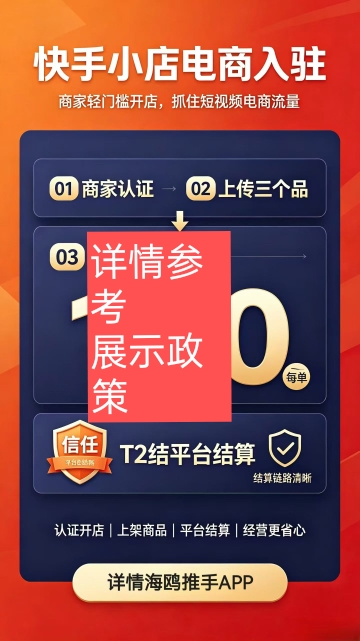 耿亚迪地推项目快手小店电商入驻，地推纯免费，简单好做