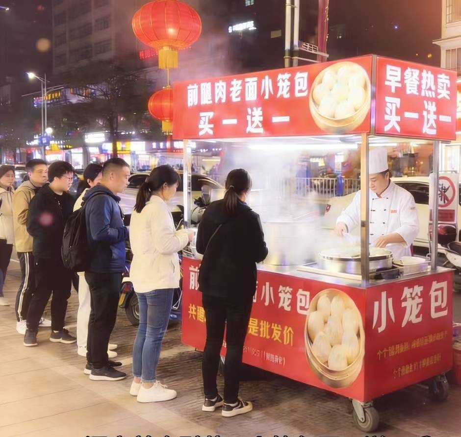 朱艳艳品牌货源摆摊卖包子、摊位可以摆你家附近