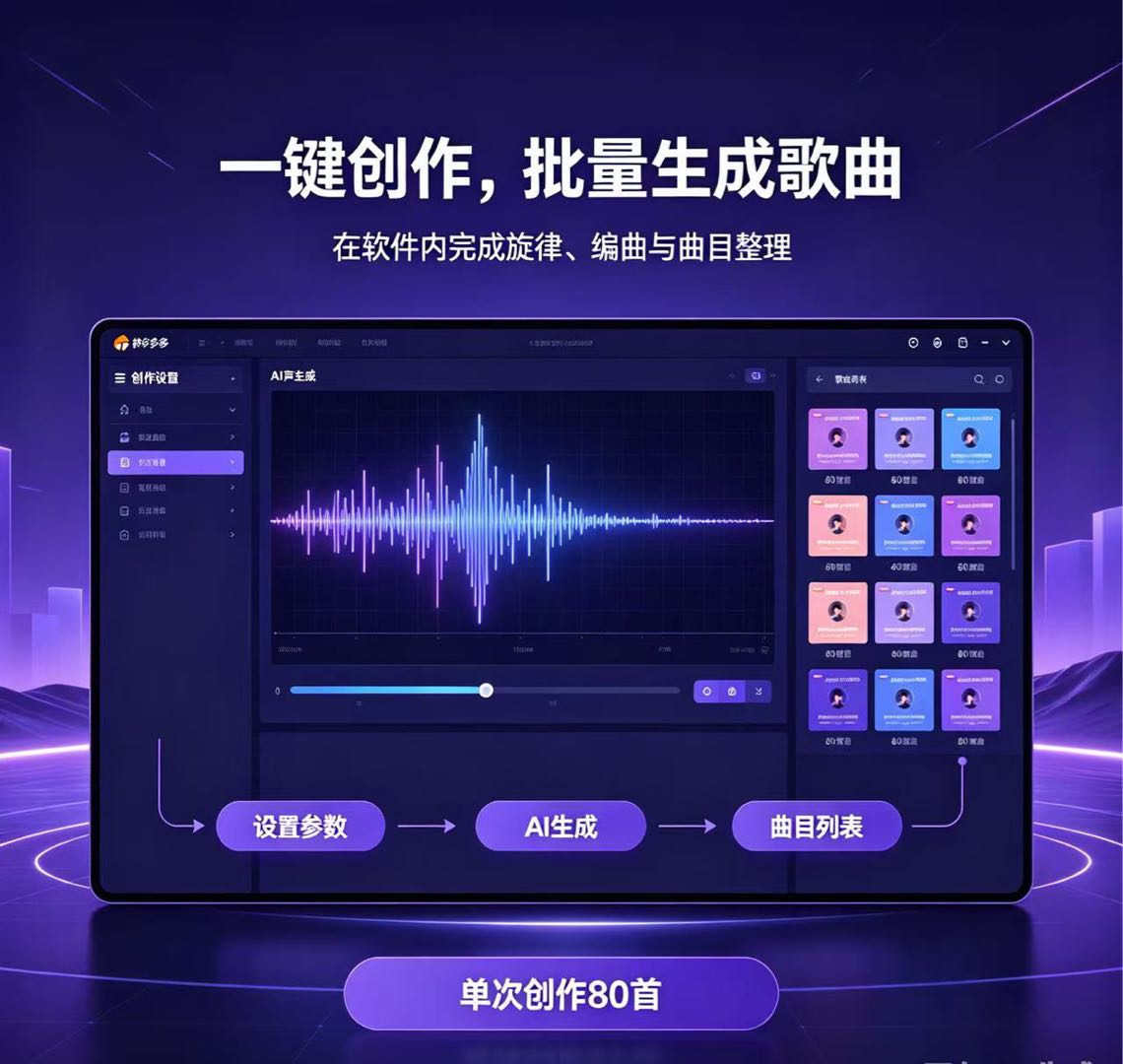杨松AI音乐，一键创作一键发布，可矩阵