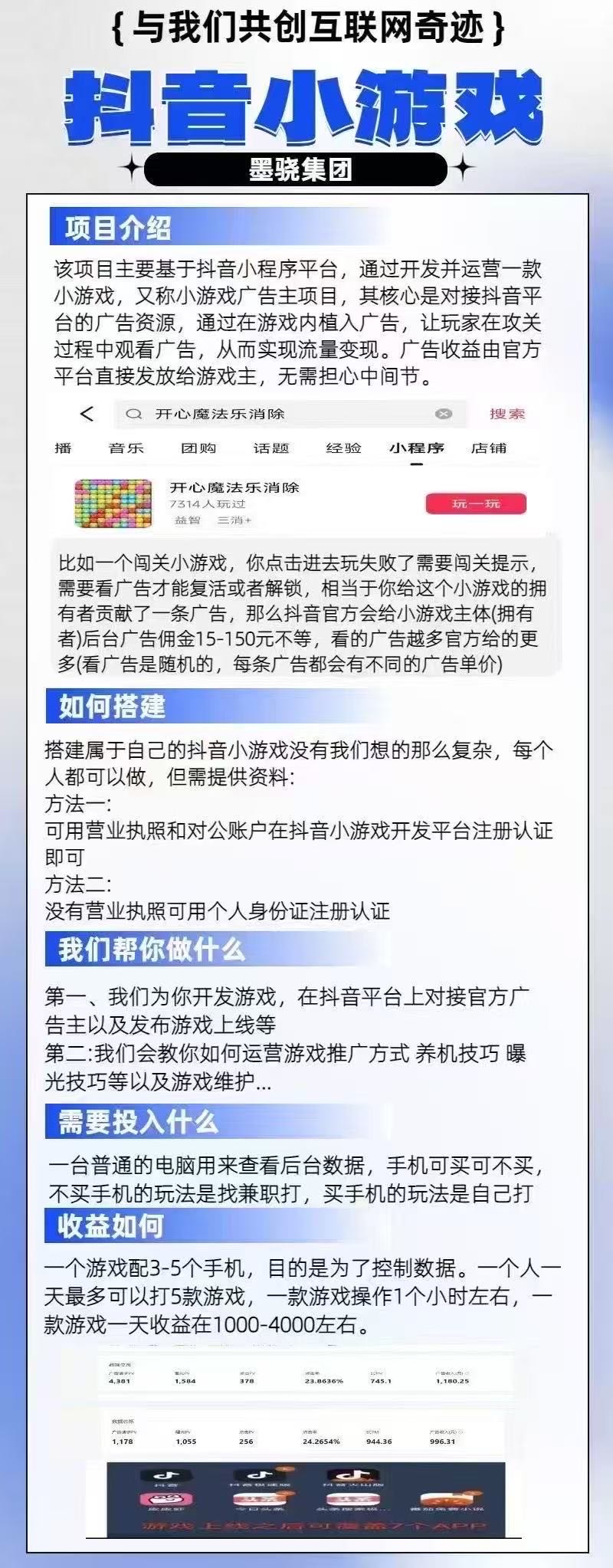 周林飞找合伙人抖音快手小游戏开发，不收加盟费，免费服务，可代运营，分成模式