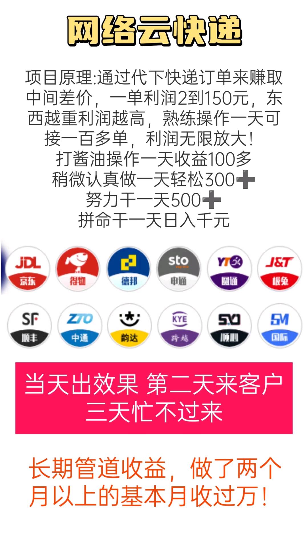 吴先生地推项目全国寄快递5元起，多家快递平台，上门取件，无代理费