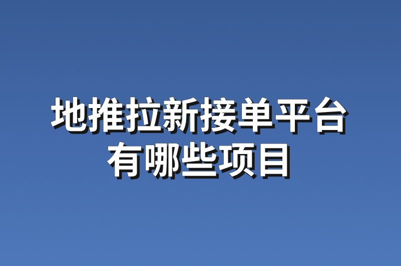 地推拉新接单平台有哪些项目